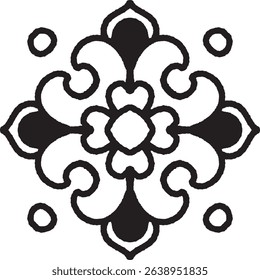 Graphic Flower Icons Vintage vector