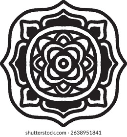 Graphic Flower Icons Vintage vector