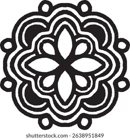 Graphic Flower Icons Vintage vector