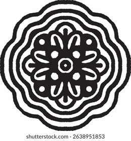 Graphic Flower Icons Vintage vector