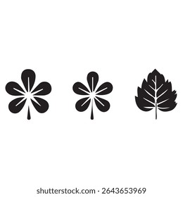 Graphic Flower and Leaves Icons