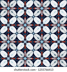 graphic flower pattern vector illustration.  wallpaper design. mandala ornament. geometric floral oriental seamless pattern. spring flower background