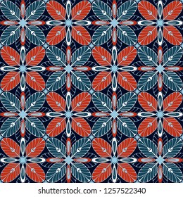 graphic flower pattern vector illustration.  wallpaper design. mandala ornament. geometric floral oriental seamless pattern. spring flower background