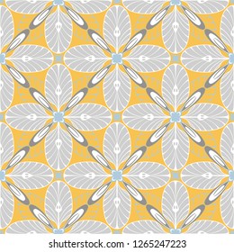 graphic flower pattern vector illustration. geometric floral line oriental seamless pattern. spring cherry flower background, wallpaper design mandala ornament.