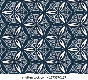 graphic flower pattern vector illustration. arabesque mandala ornament. grey, black and yellow geometric floral oriental seamless pattern. flower of life background for fabric, wallpaper design