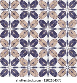 graphic flower pattern vector illustration. geometric floral line oriental seamless pattern. spring cherry flower background, wallpaper design mandala ornament.