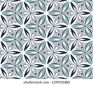 graphic flower pattern vector illustration. arabesque mandala ornament. grey, black and yellow geometric floral oriental seamless pattern. flower of life background for fabric, wallpaper design