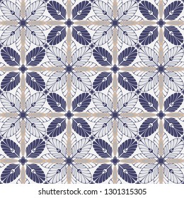 graphic flower pattern vector illustration. geometric floral line oriental seamless pattern. spring cherry flower background, wallpaper design mandala ornament.