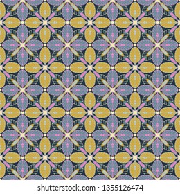 graphic flower pattern vector illustration. geometric floral line oriental seamless pattern. spring cherry flower background, wallpaper design mandala ornament.
