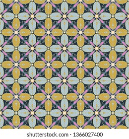 graphic flower pattern vector illustration. geometric floral line oriental seamless pattern. spring cherry flower background, wallpaper design mandala ornament.