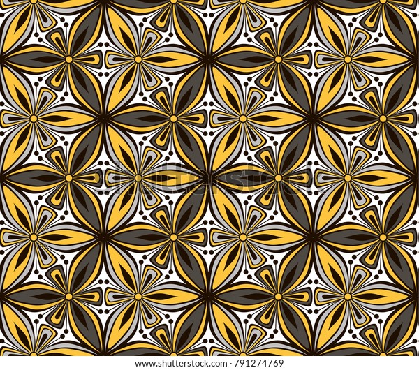 Graphic Flower Pattern Vector Illustration Traditional のベクター画像素材 ロイヤリティフリー