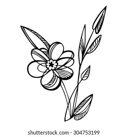 Graphic flower. Vector isolated.