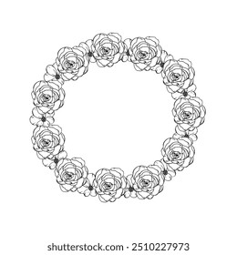  Graphic flowers. Hand draws graphic illustrations on a white background. Graphic flowers for design