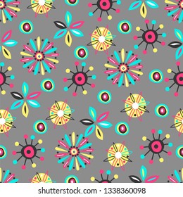 graphic flowers. vector seamless pattern of flowers