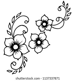 graphic flowers, without color