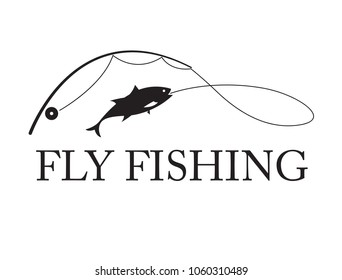 graphic fly fishing, vector