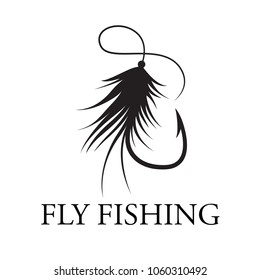 graphic fly fishing, vector