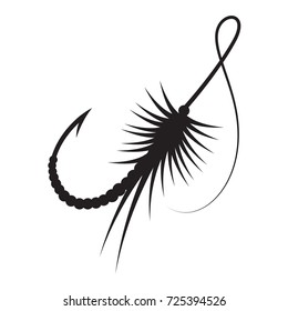 graphic fly fishing, vector