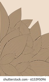 graphic foliage poster background in ivory and brown shades