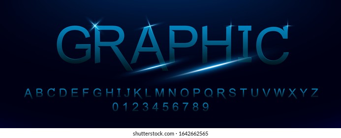 Graphic font and numbers design.