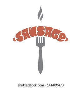 Graphic font symbol in sausage shape