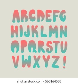Graphic Font for your design. Hand drawn calligraphy lettering alphabet. Stylish letters with in figures. Vector illustration.