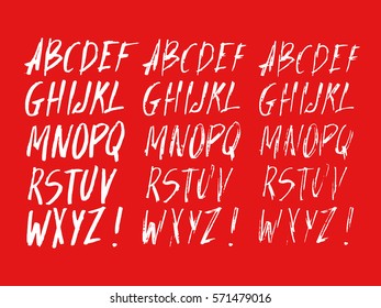 Graphic Font for your design. Hand drawn calligraphy lettering alphabet. Stylish letters with in figures. Vector illustration.