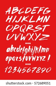 Graphic Font for your design. Hand drawn calligraphy lettering alphabet. Stylish letters with in figures. Vector illustration.