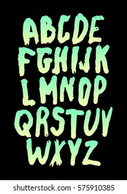 Graphic Font for your design. Hand drawn calligraphy lettering alphabet. Stylish letters with in figures. Vector illustration.