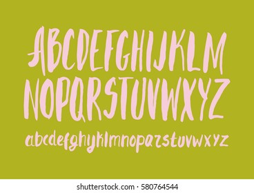 Graphic Font for your design. Hand drawn calligraphy lettering alphabet. Stylish letters with in figures. Vector illustration.