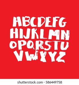 Graphic Font for your design. Hand drawn calligraphy lettering alphabet. Stylish letters with in figures. Vector illustration.