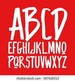 Graphic Font for your design. Hand drawn calligraphy lettering alphabet. Stylish letters with in figures. Vector illustration.