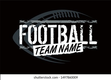 graphic football team design with football in background for school, college or league