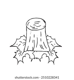  Tema gráfico da floresta. Mão desenha ilustrações gráficas em um fundo branco. Tema gráfico de floresta para design