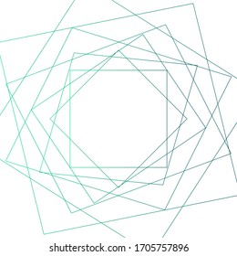 Graphic frame consisting of chaotic lines. Green gradient.