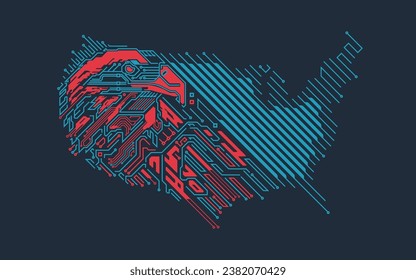 graphic of futuristic eagle combined with USA map