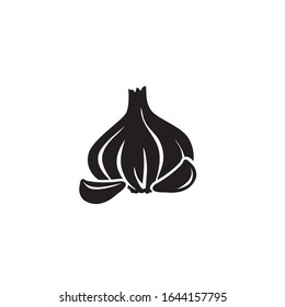 Graphic garlic silhouette icon. Vector