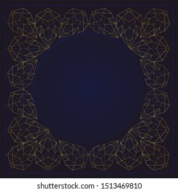Graphic Geode Background Template in Navy & Gold