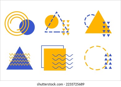 Diseño de fondo geométrico gráfico banner línea de elemento punto semitono formas vectoriales coloridas abstractas