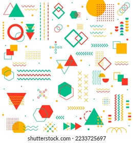 Diseño de fondo geométrico gráfico banner línea de elemento punto semitono formas vectoriales coloridas abstractas
