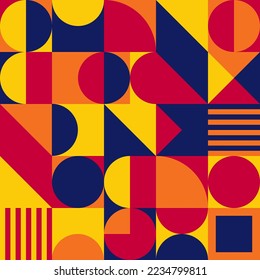 Diseño de fondo geométrico gráfico banner línea de elemento punto semitono formas vectoriales coloridas mural abstracto