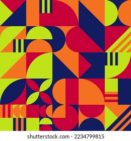 Graphic geometric background design banner element line dot halftone vector shapes colorful shapes abstract mural