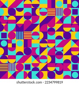 Graphic geometric background design banner element line dot halftone vector shapes colorful shapes abstract mural