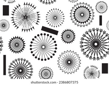 graphic geometric black line round pattern abstract background texture design print