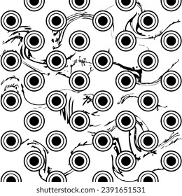 graphic geometric black round brush zigzag line pattern abstract background texture design