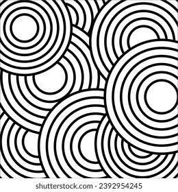 graphic geometric black round line pattern background texture abstract art design