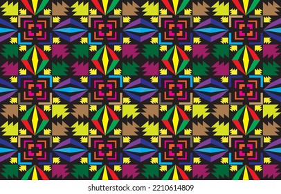 Patrón geométrico gráfico étnico sin fisuras color de flor oriental. patrón impecable. Diseño para tela, para impresión y ikat.
