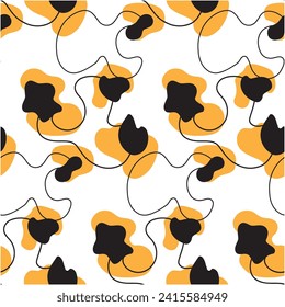 graphic geometric leopard line yellow black pattern background texture abstract art design
