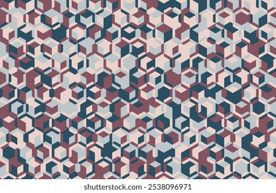 Grafische geometrische Muster mit sauberen Formen und Mosaik Wiederholung. Ideal für Poster, Hintergründe und nahtlose Textildesigns mit trendigem, modernem Stil.