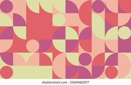 Graphic geometric pattern with minimal shapes and trendy design. Perfect for posters, seamless backgrounds, or textile prints with abstract simplicity.